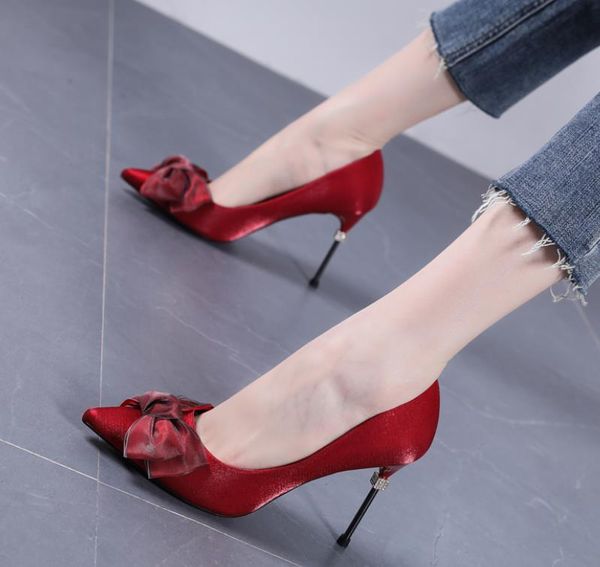 

dress shoes the 2021 fashion bow goes with pointy heels, Black