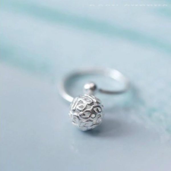 

cluster rings 2021 arrival arrives personality creative luxury retro exquisite charm round ball hollow women's ring opening, Golden;silver