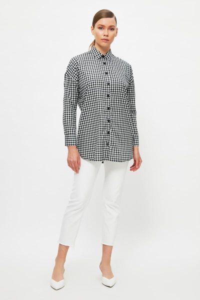 

women's blouses & shirts trendyol shirt collar tunic tctss21tn0412, White