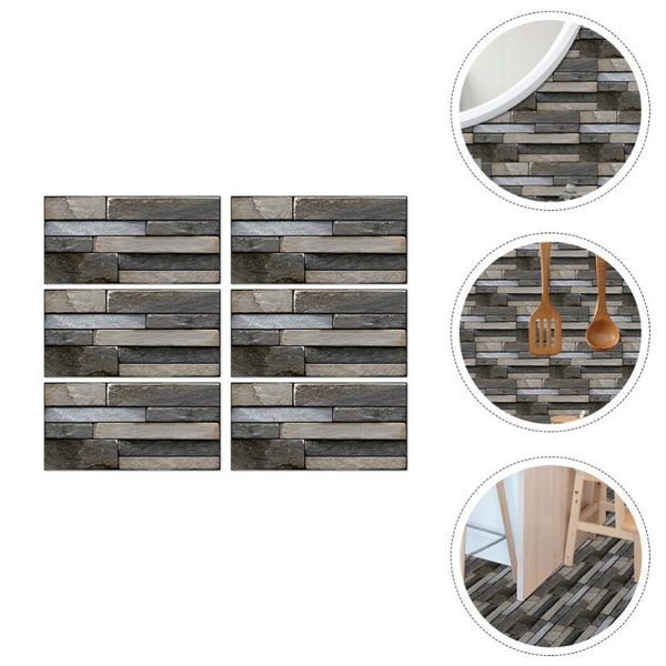 

wall stickers 6 sheets kitchen waterproof decorative wallpaper oilproof