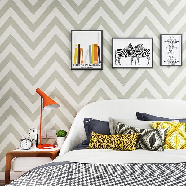 

wallpapers nordic fashion blue white gray wave stripes modern non-woven wall papers roll for living room bedroom tv background murals