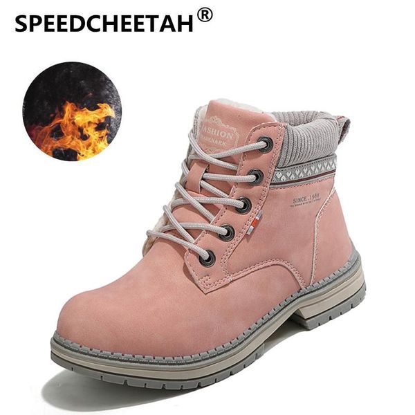

boots ladies winter snow warm and velvet outdoor shoes plus cotton hiking sports women, Black