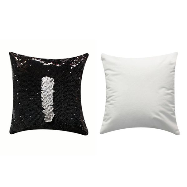 

2021 new sublimation magic sequins blank pillow cases transfer printing diy personalized customized gifts wholesales 6colours 40*40cm, White