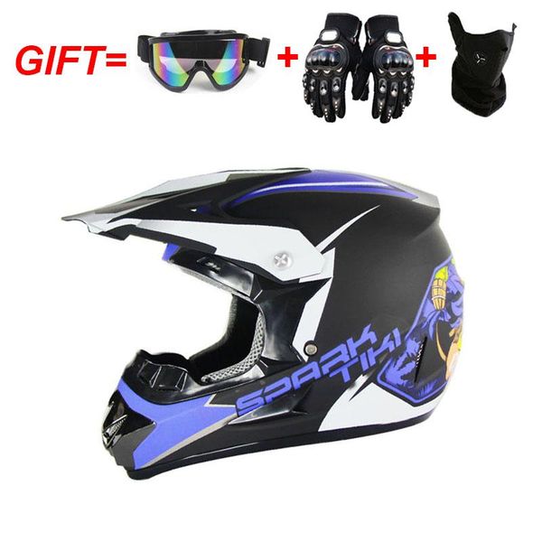 

motorcycle helmets three gifts crosscountry helmet dot off-road full face racing vintage cross capacete men women childeren