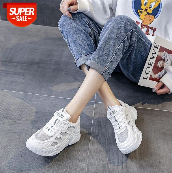 

breathable mesh sports women's shoes ins trendy fashion casual thick-soled increased daddy running #qr1y