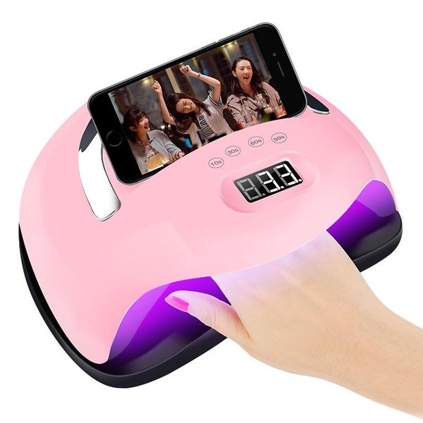 

nail dryers 168w uv led lamp dryer fast curing gels handle design detachable base phone holder smart sensor art