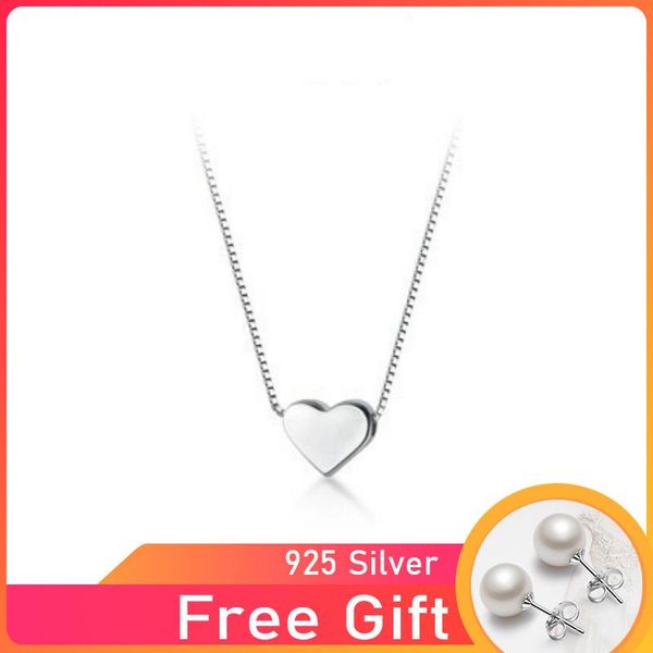 

chains fyour real 925 sterling silver heart shaped pendant necklace cute charm for women birthday gift 01