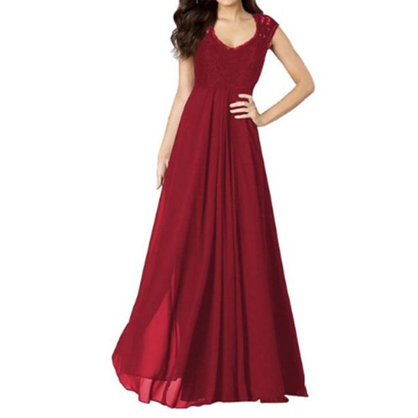 

casual dresses women's evening dress long lace chiffon vintage, Black;gray