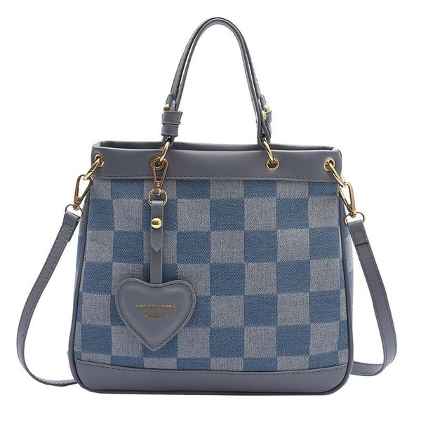 

shoulder bags lattice large capacity women's 2021 fashion autumn canvas single messenger bag portable