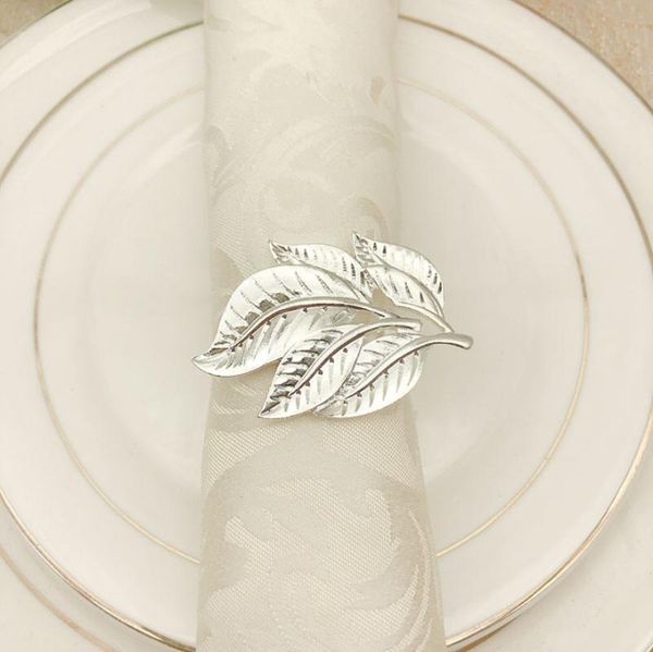 

8pcs/lot tree leaf napkin ring metal el restaurant buckle table decoration rings