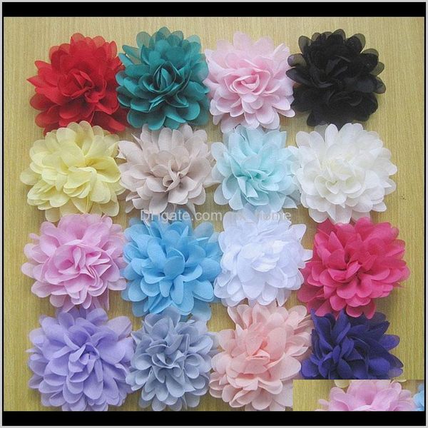

chiffon flatback baby kids headbands fluffy fabric clips kjhgp oukrt, Slivery;white