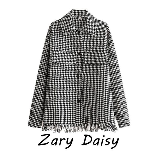 

zary daisy2021 spring plover shirt casual wild coat women's jackets, Black;brown