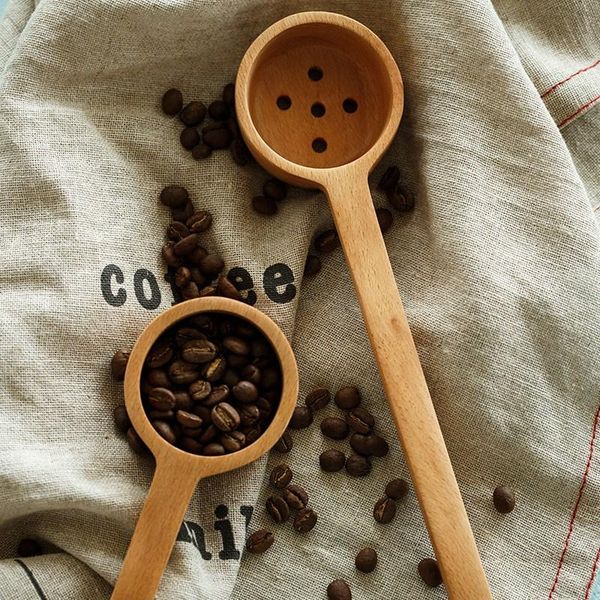 

spoons long handle wooden measuring spoon coffee kitchen soup home tools