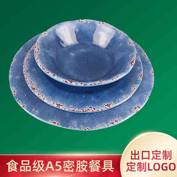

b072 crack picture tableware beautiful non fragile melamine plate and bowl