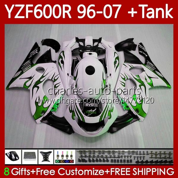 Fairings + Tanque para Yamaha Green Chamas YZF600R Thundercat YZF 600R 600 R 96 97 98 99 00 01 02 07 Corpo 86No.112 YZF-600R 1996 2003 2004 2005 2007 YZF600-R 96-07