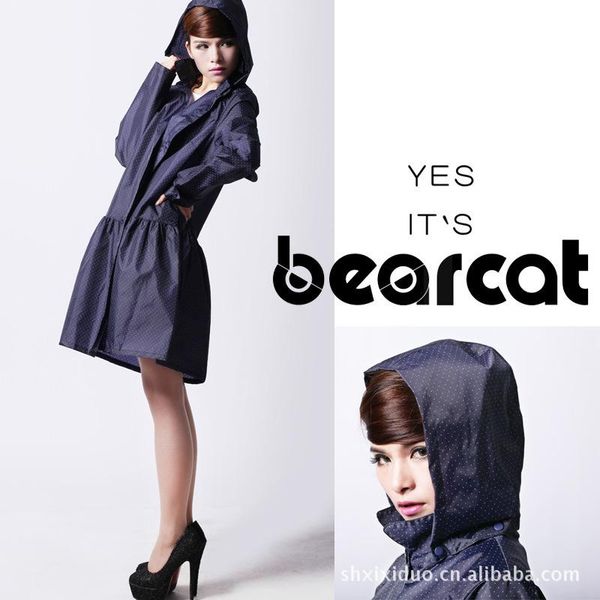 

raincoats fashion lovely girl women long design dress style raincoat waterproof outdoor hiking rain coat