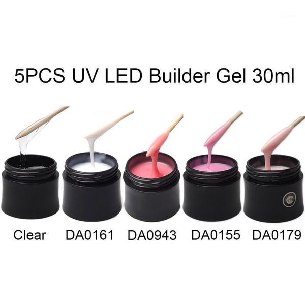 

transparent white pink nude self-leveling builder gel for nails extension camouflage uv 30ml nail art1, Red;pink