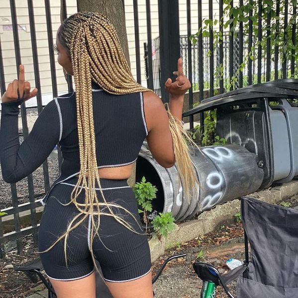 

women's tracksuits summer ribbed striped 2 two piece sets womens cut out asymmetrical crop + legging shorts basic matching outfits, Gray