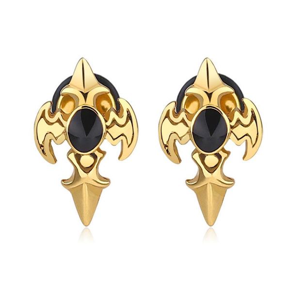 

stud earrings mens stainless steel vintage cross earring piercing black gold european and american stars with the same style, Golden;silver
