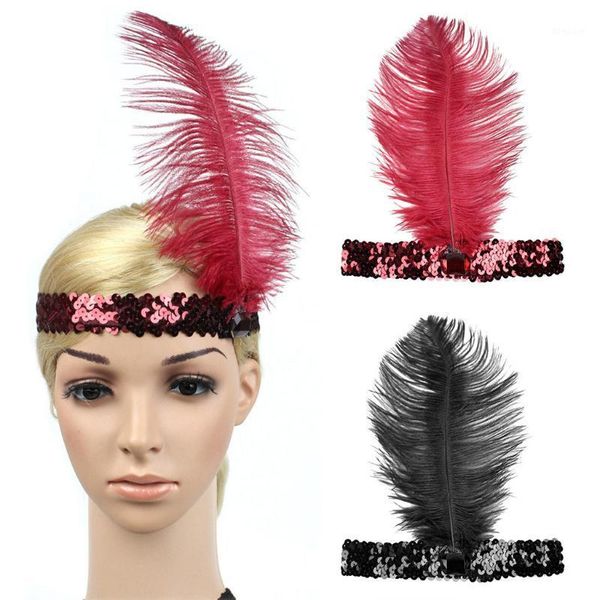 

accessories women's feather headband 20s accessory crystal beaded wedding party headpiece fashion design selling1