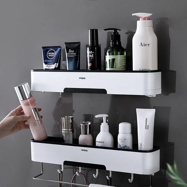 

bathroom accessories sets waterproof wall-mounted plastic storage shelf fashion simple style shower organizer rack holde bath accessory set