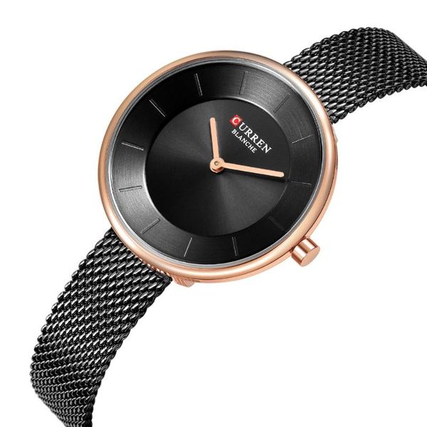 

wristwatches women's quartz watch fashion simple stainless steel 2021 curren water resistant 99ft montre femme, Slivery;brown