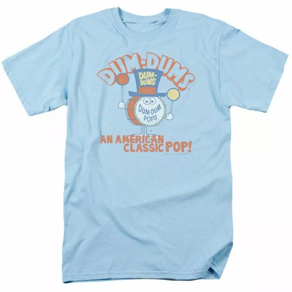 

dum-dums classic pop t shirt mens licensed sucker lollipop candy light blue, White;black