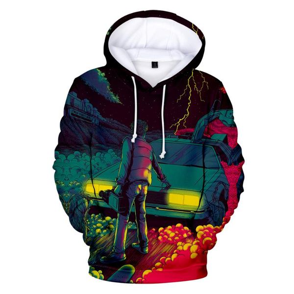 

men's hoodies & sweatshirts 2021 back to the future hoodie women's hooded pullover oversized streetwear fashion harajuku autumn, Black