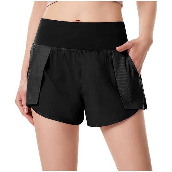 

women's shorts high waist leggings running casual quick-drying short pants with pockets women stretch fitness gym sport skinny joggers, White;black