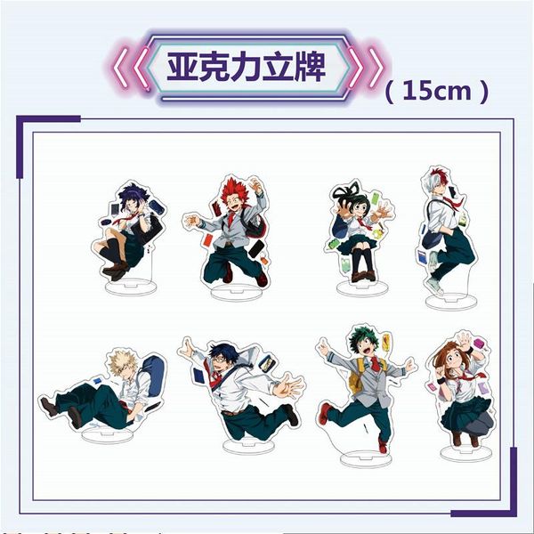 

keychains 15cm my hero academia anime figure acrylic stand model toy deku might shigaraki tomura collection diy action figures toys, Silver