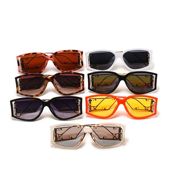 

sunglasses vintage trendy glasses with color lens creative retro fashion thick frame for women men j55, White;black