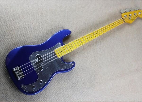 

four-string electric bass metal blue mirror guard plate double guqin neck