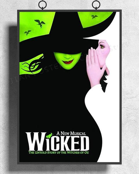 

paintings h343 silk poster home decoration wicked broadway musical wall art christmas gift