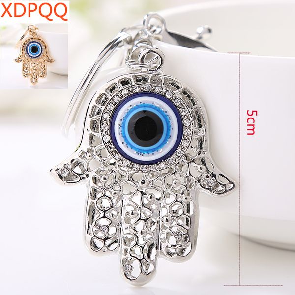 

fatima hand evil lucky amulet amulet keychain bag pendant keychain keychain keyring for female girls, Slivery;golden