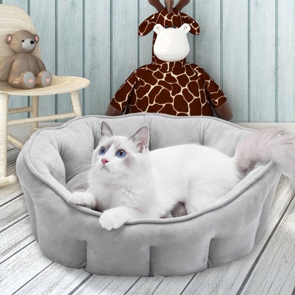 

cat beds & furniture round house soft plush pet dog puppy cushion bed animals sleeping sofa comfortable touch kennel