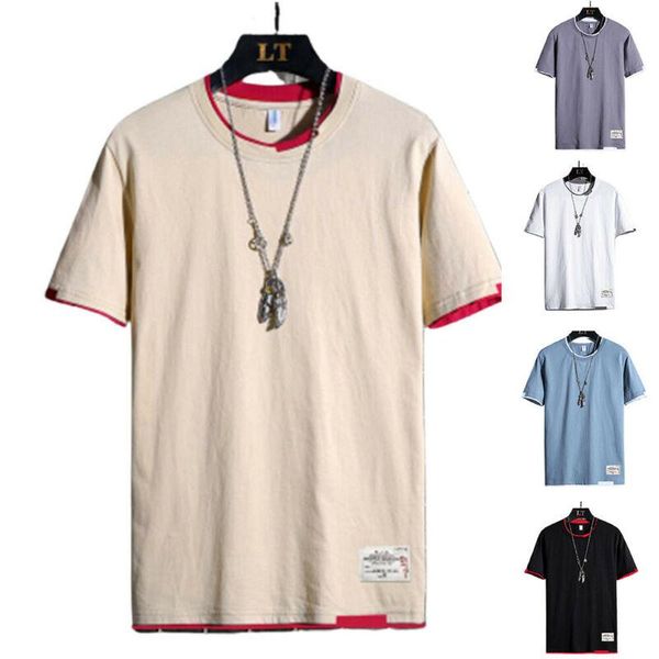 

men's t-shirts vicabo mens shirts summer short sleeve t-shirt casual tee man tshirts crew neck leisure shirt for men, White;black