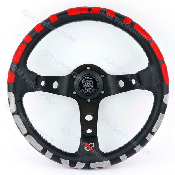 

320mm vertex 1996 red stitch leather deep dish steering wheel fo momo hub driftw
