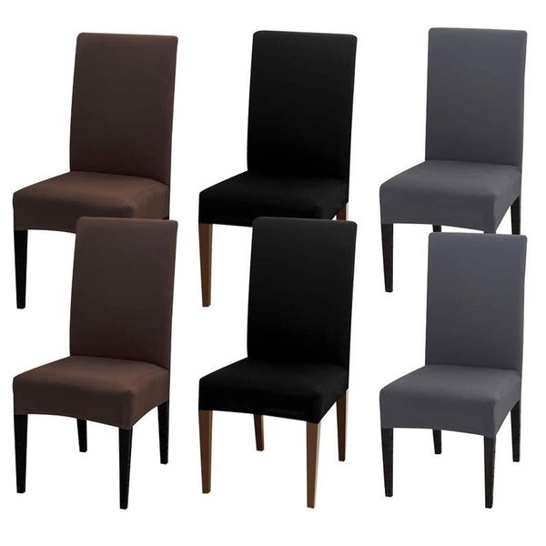 

1pcs solid color chair cover spandex desk seat covers protector elastic slipcover for wedding el banquet