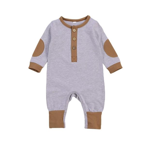 

autumn winter baby kids boys infant long sleeve romper jumpsuit cotton clothes outfit set 0-18m jumpsuits, Blue