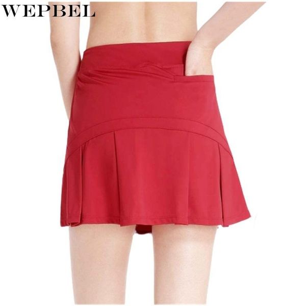 

skirts wepbel high waist skirt women's casual solid color pleated summer fashion slim pocket mini, Black