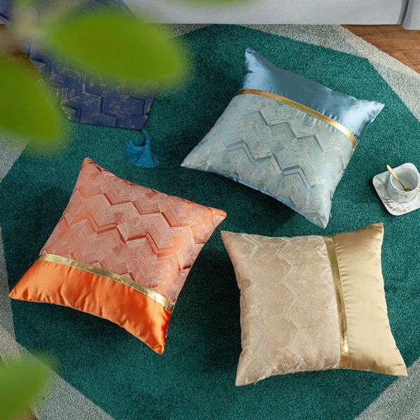 

cushion/decorative pillow fuwatacchi golden cushion cover luxury bronzing pillowcase jacquard stripes bedroom living room sofa decoration