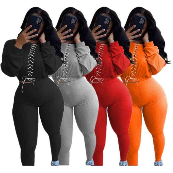 

new sh7221 women's autumn and winter rope leisure sports two piece suit large, Gray