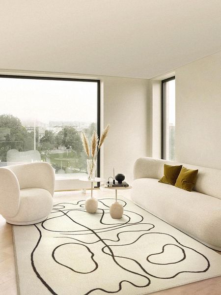 

carpets nordic soft area rug for living room shaggy sofa coffee table floor mat fluffy bedroom modern carpet simple line kid