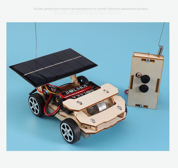 Ciência e Tecnologia DIY Solar Sem Fio Controle Remoto Carro Ciência Experiência Pequeno Invenção Educação Brinquedos Crianças