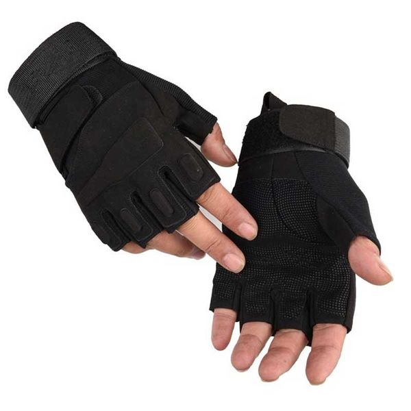 

cycling gloves military tactical men fighting half finger army anti-slip outdoor sports fingerless women, Black