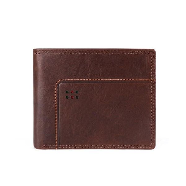 

wallets vintage cowhide men short wallet genuine leather clutch fashion bifold multi-card holder coin pocket casual male business purse, Red;black