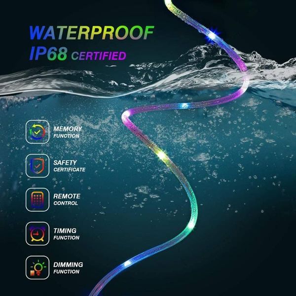 

strings led rope lights rgb color changing string with 4 modes 16colors usb powered tube light remote waterproof party