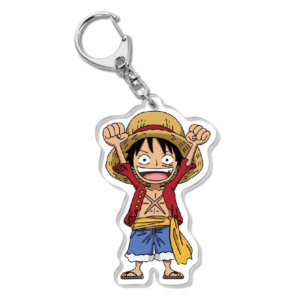 Anime um pedaço keychain homem acrílico jóias pingente keyring keyring kids kids chaveiro chaveiro figura dos desenhos animados macaco d. luffy brelok