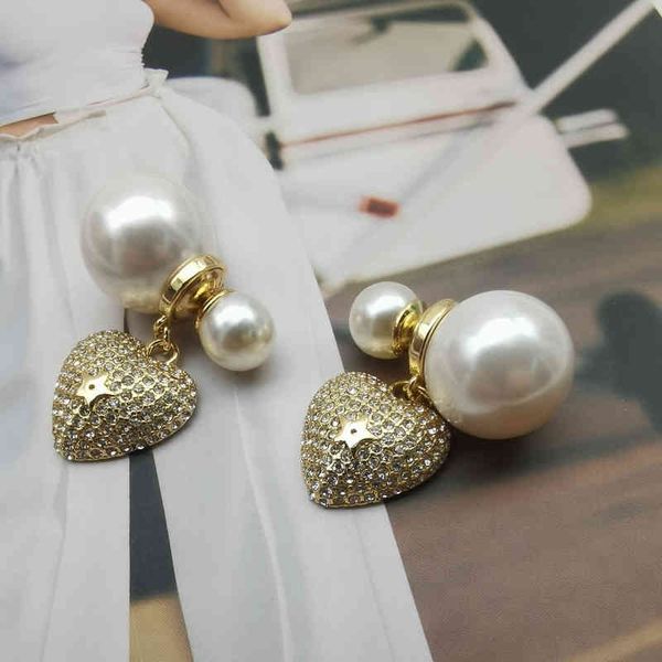 

70% off family family, japan south korea, light luxury, small temperament, love, full pearls, front and rear fashion,, Golden