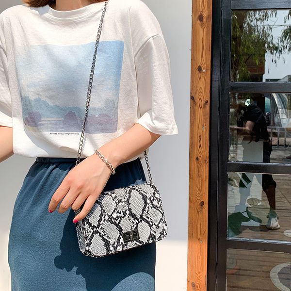 

luxury handbags women bags designer serpentine small square crossbody bags wild girls snake print shoulder messenger bag